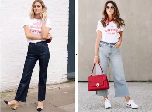 蓝色阔腿裤明星穿搭